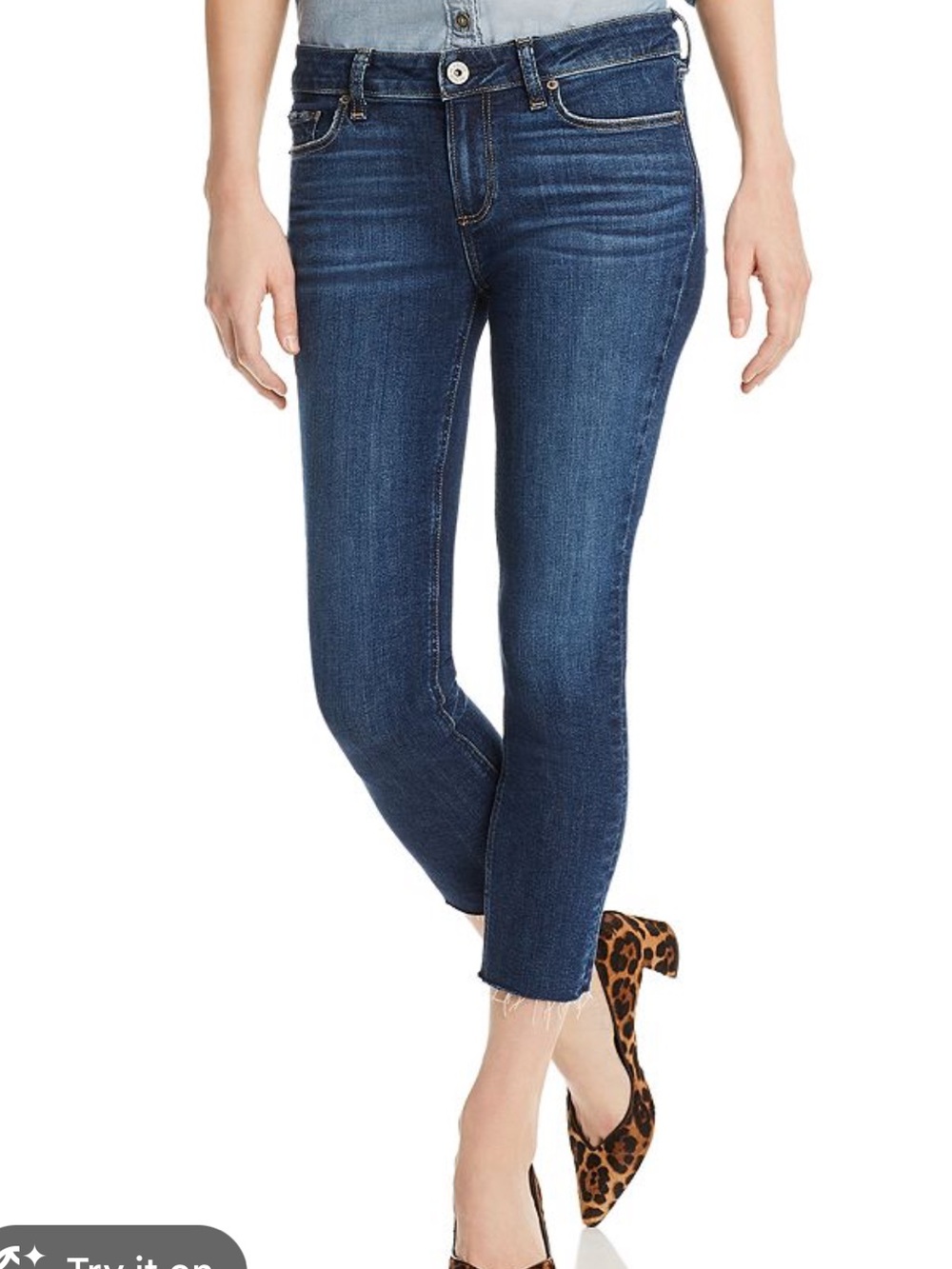 Paige Skyline Skinny Crop Jeans - Blue 29